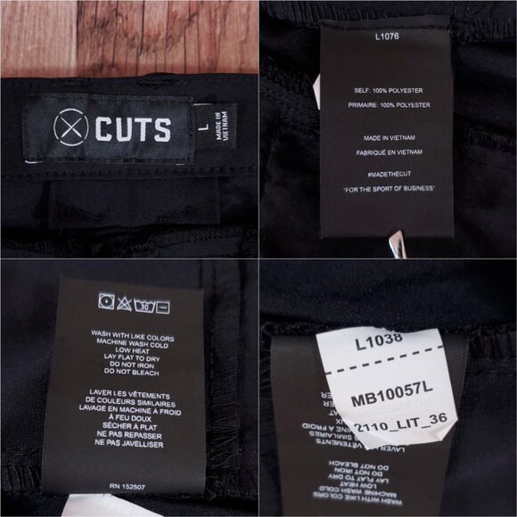 Cuts Clothing AO Joggers Mens Large Tapered Slim Fit Performance Black Pants - Picture 13 of 14